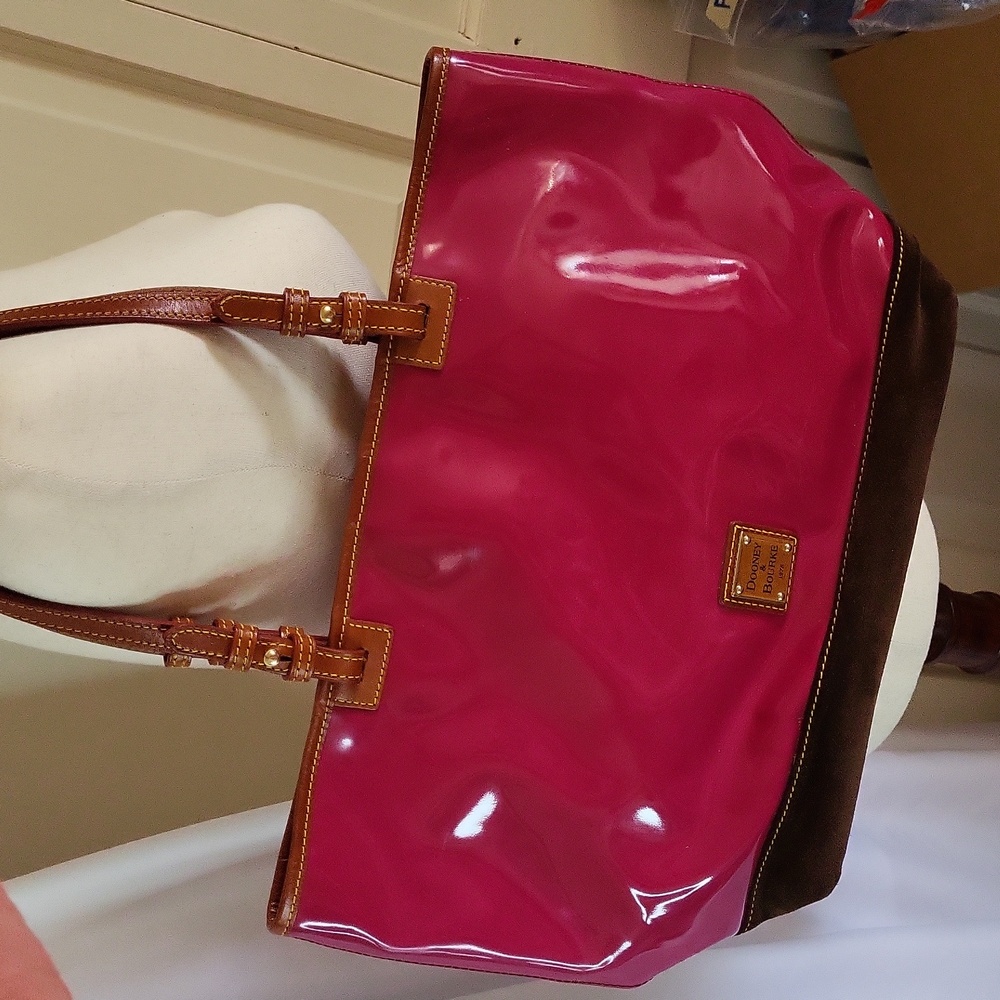 Dooney & Bourke Venus Patent Leather Handbag Oxblood Y2K Vintage